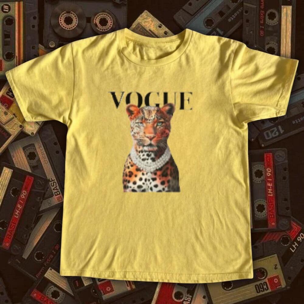 Yellow Leopard Print Graphic Tee
